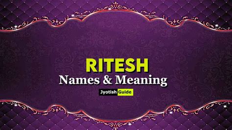 ritesh zodiac sign|ritesh name meanings.